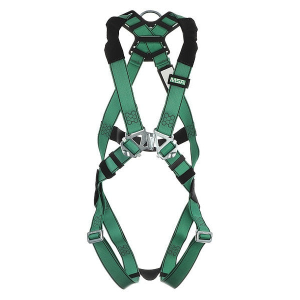 Full Body Harness, Vest Style, M, Nylon, Green
