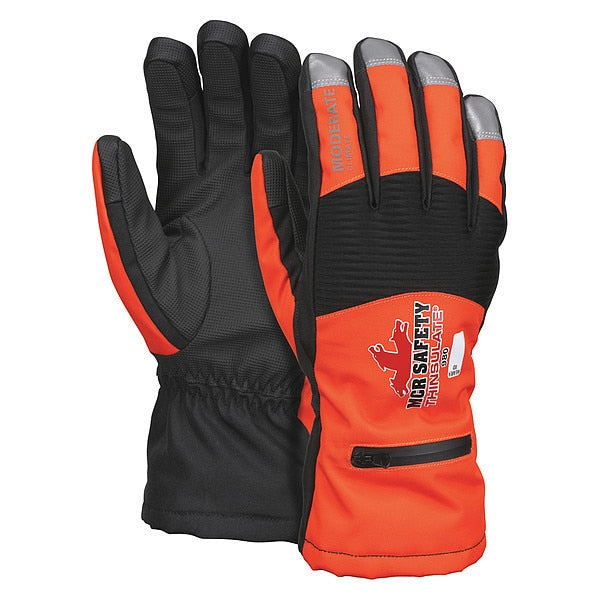 Mechanics Gloves, High-Visibility Orange, Single Layer
