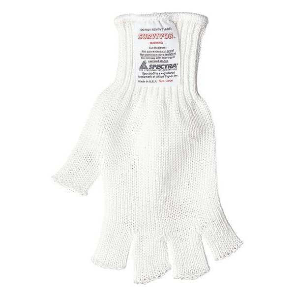 Cut Resistant Fingerless Gloves, A7 Cut Level, Uncoated, S, 1 PR