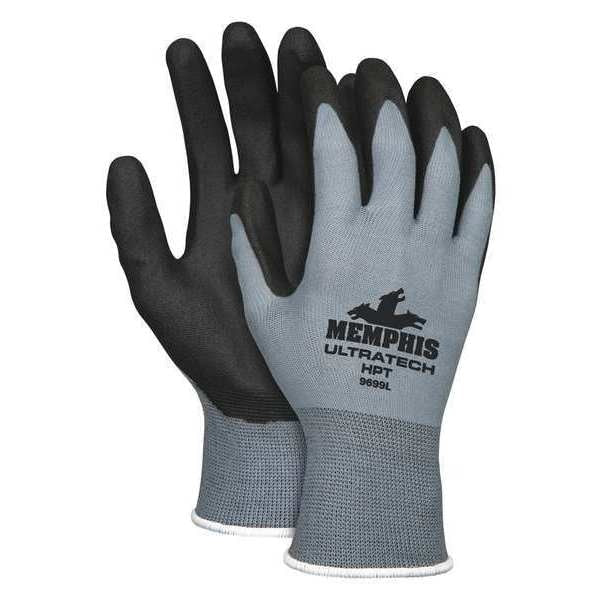 HPT Coated Gloves, Palm Coverage, Gray, M, PR