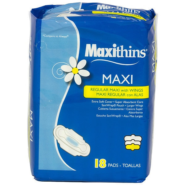 Maxithins Regular w/ Wings, 18/Bag, PK12