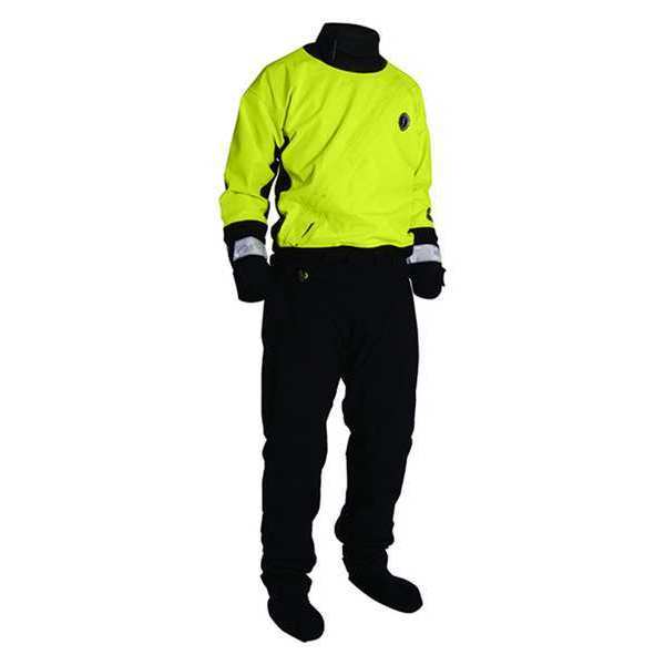 Water Rescue Dry Suit, M, Hi-Viz Ylw/Blk