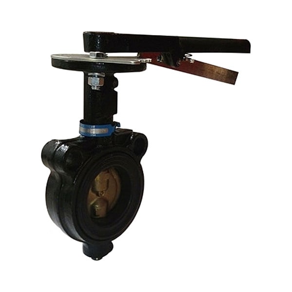 Butterfly Valve, Wafer, 2 1/2 In, CI, Buna