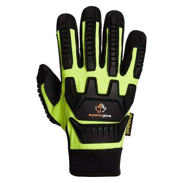 Mechanic Glove, Black/HV Green, S, PR