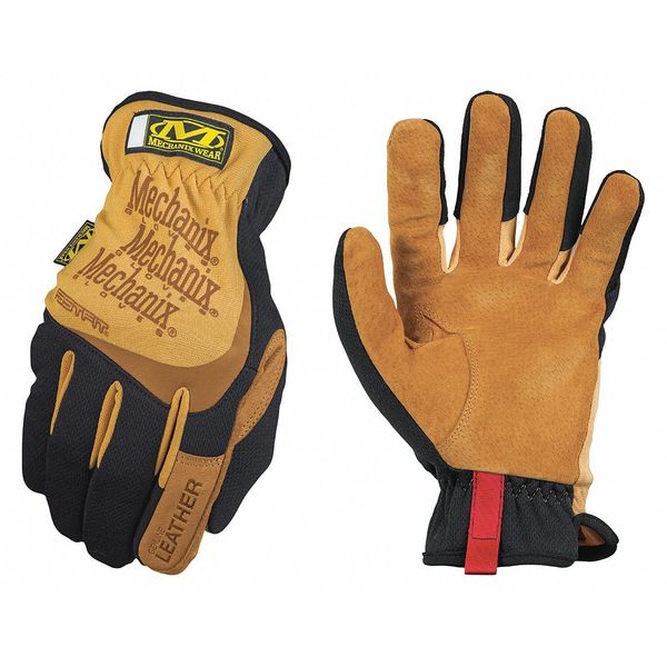 Mechanics Gloves, 2XL, Brown, Leather, Form-Fitting Trek Dry(R)