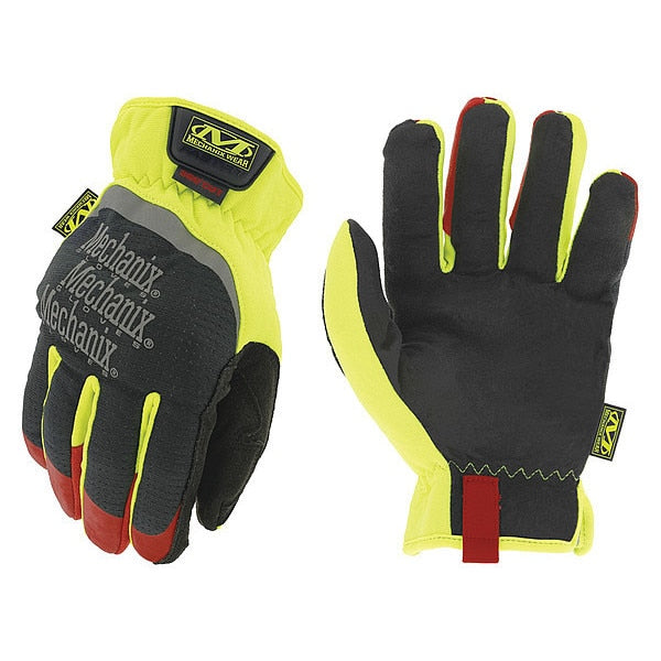 Hi-Vis Cut Resistant Gloves, A4 Cut Level, Uncoated, XL, 1 PR