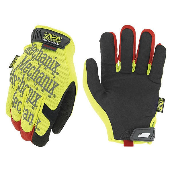 Hi-Vis Cut Resistant Gloves, A4 Cut Level, Uncoated, S, 1 PR