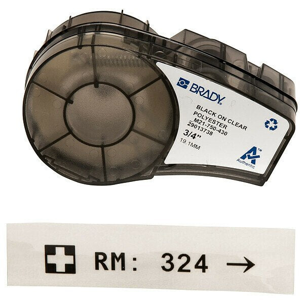 Label Cartridge, Black/Clear, 3/4 In. W