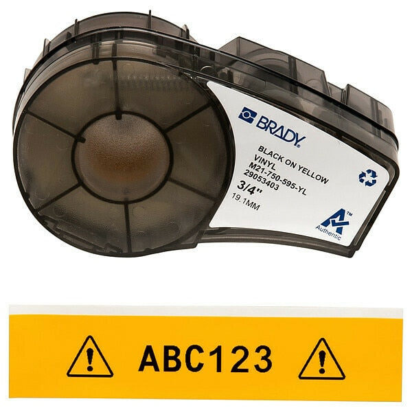Label Cartridge, Black/Yellow, 3/4 In. W