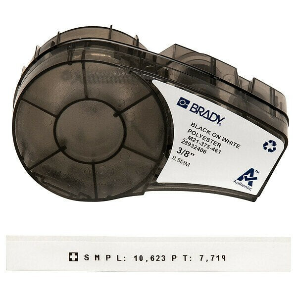 Label Cartridge, Black/White, 3/8 In. W