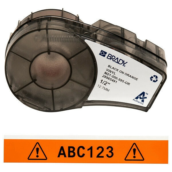 Label Cartridge, Black/Orange, 1/2 In. W