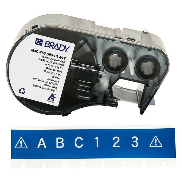 Precut Label Roll Cartridge, Blue, Gloss