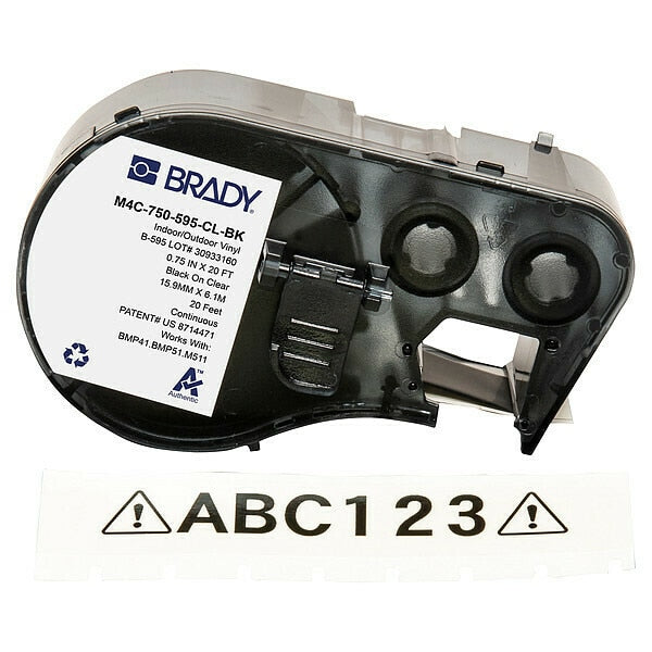 Precut Label Roll Cartridge, Clear, Gloss