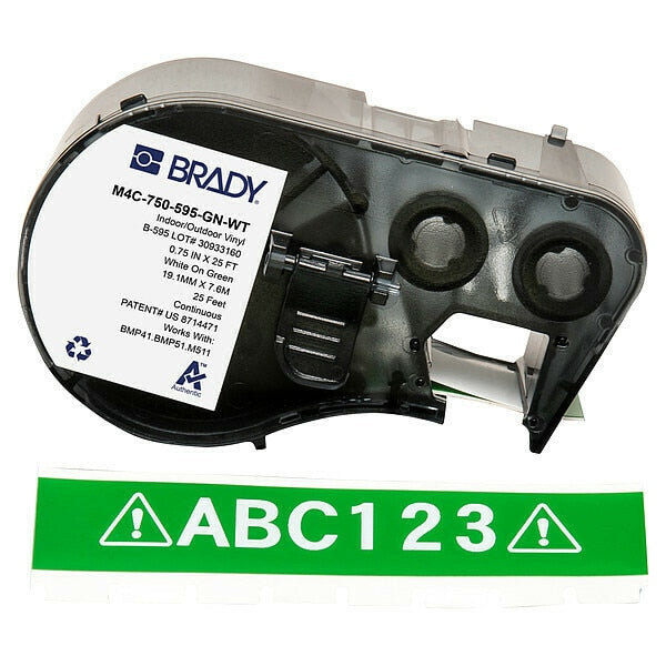 Precut Label Roll Cartridge, Green, Gloss
