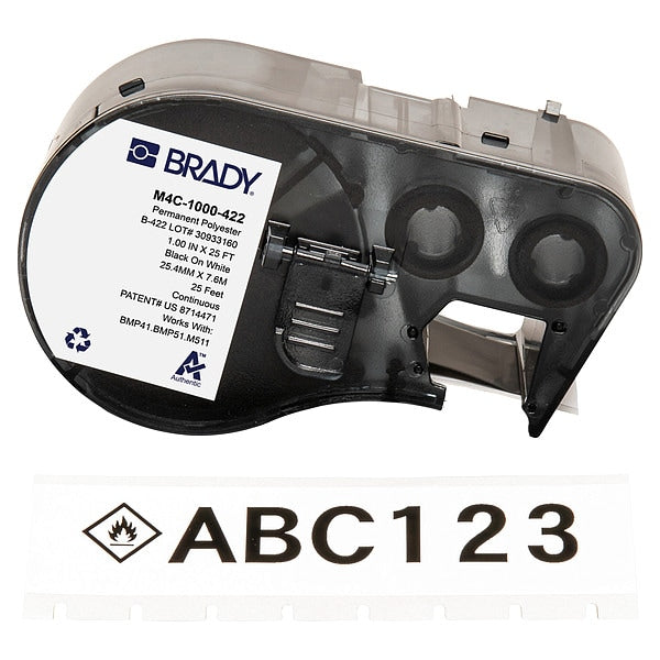 Precut Label Roll Cartridge, Black/White