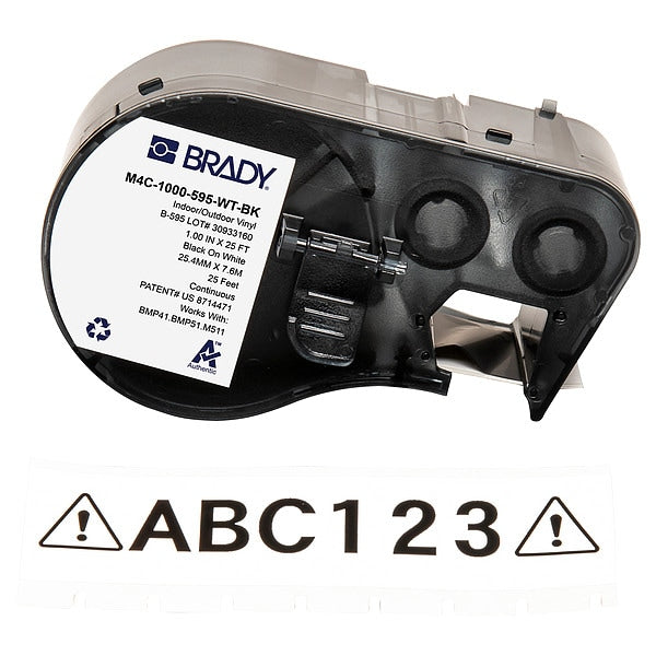 Precut Label Roll Cartridge, Black/White