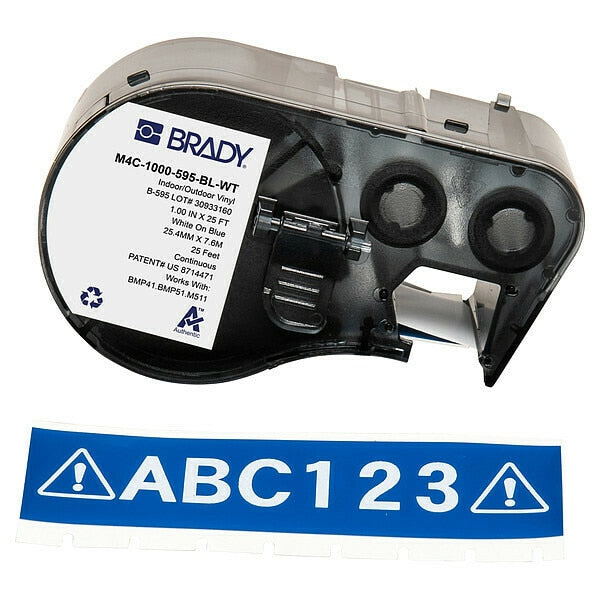 Precut Label Roll Cartridge, Blue/White