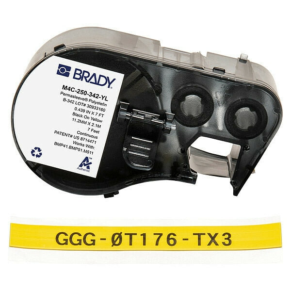 Wire and Cable Label, Yellow, Matte Finish