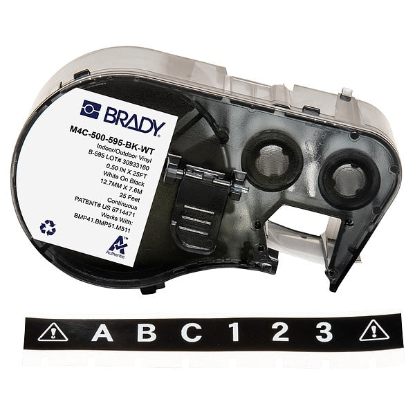 Precut Label Roll Cartridge, Black, Gloss