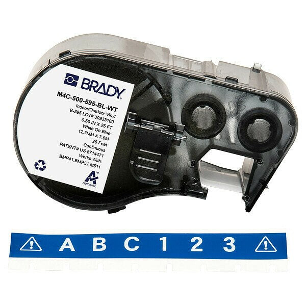Precut Label Roll Cartridge, Blue, Gloss