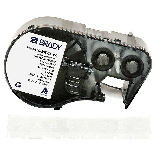 Precut Label Roll Cartridge, Clear, Gloss
