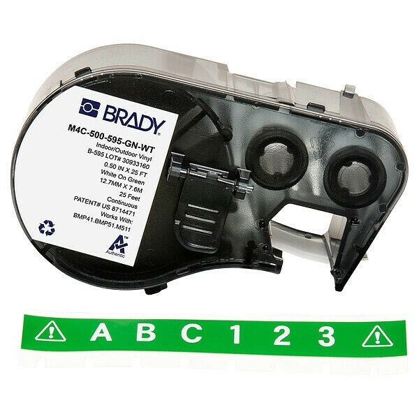 Precut Label Roll Cartridge, Green, Gloss