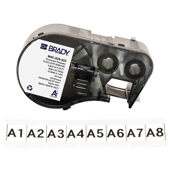 Precut Label Roll Cartridge, White, Gloss