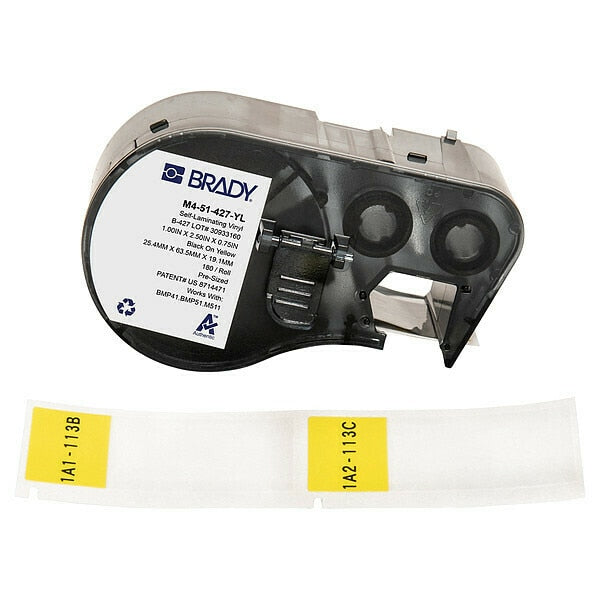 Precut Label Roll Cartridge, Clear/Yellow