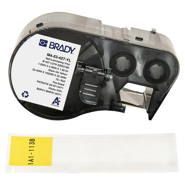 Precut Label Roll Cartridge, Clear/Yellow