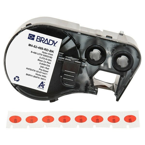 Precut Label Cartridge, Red, Matte