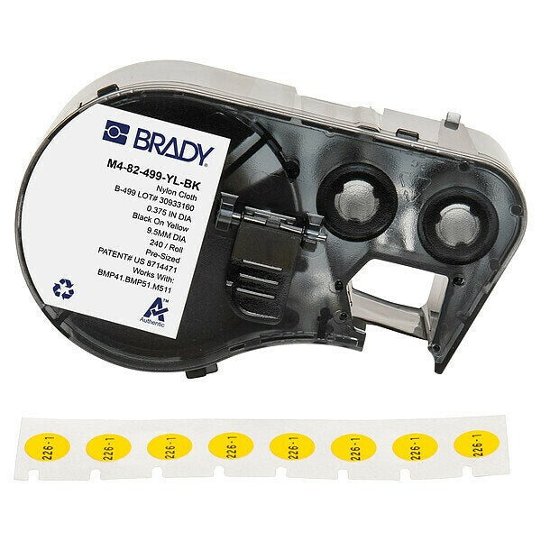 Precut Label Cartridge, Yellow, Matte
