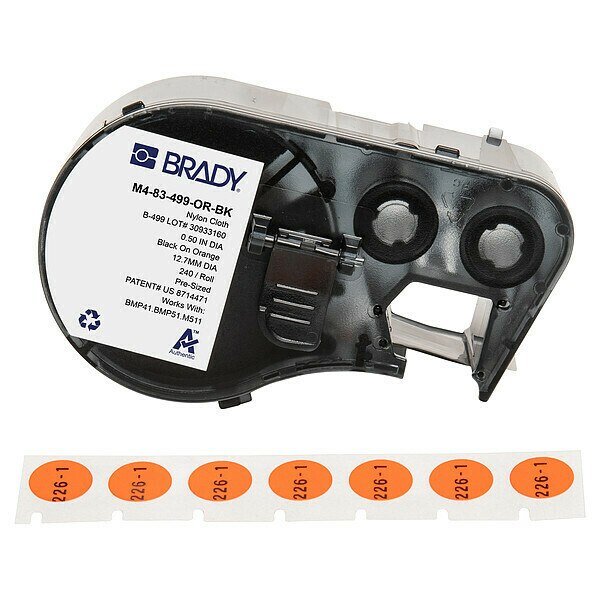 Precut Label Cartridge, Orange, Matte