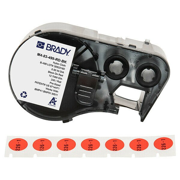 Precut Label Cartridge, Red, Matte