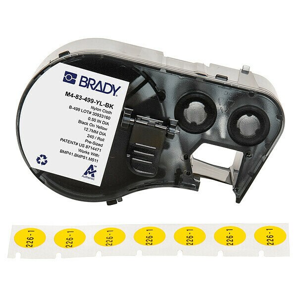 Precut Label Cartridge, Yellow, Matte
