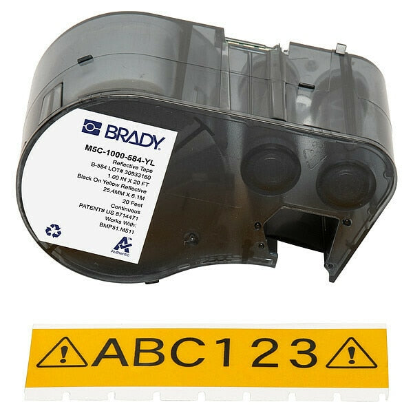 Precut Label Roll Cartridge, Yellow, Gloss