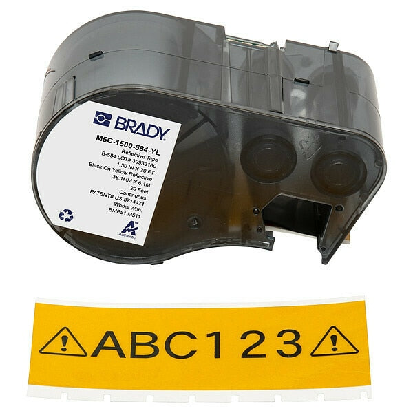 Precut Label Roll Cartridge, Yellow, Gloss
