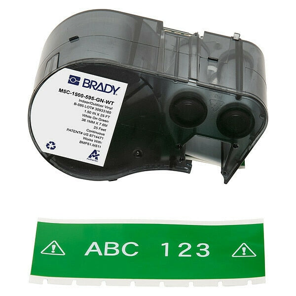 Precut Label Roll Cartridge, Green, Gloss