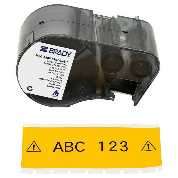 Precut Label Roll Cartridge, Yellow, Gloss