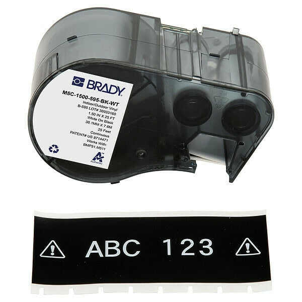 Precut Label Roll Cartridge, Black, Gloss