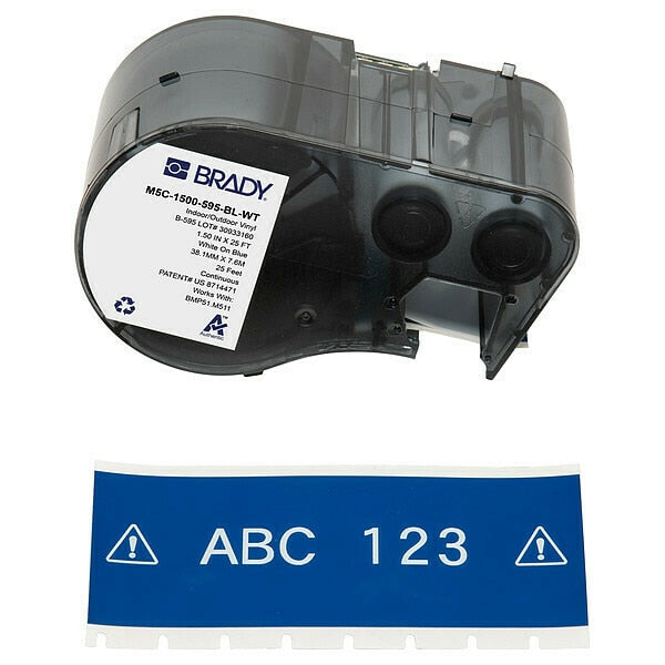 Precut Label Roll Cartridge, Blue, Gloss