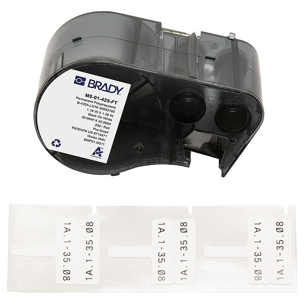 Label Cartridge, Polypropylene, Whte, Matte