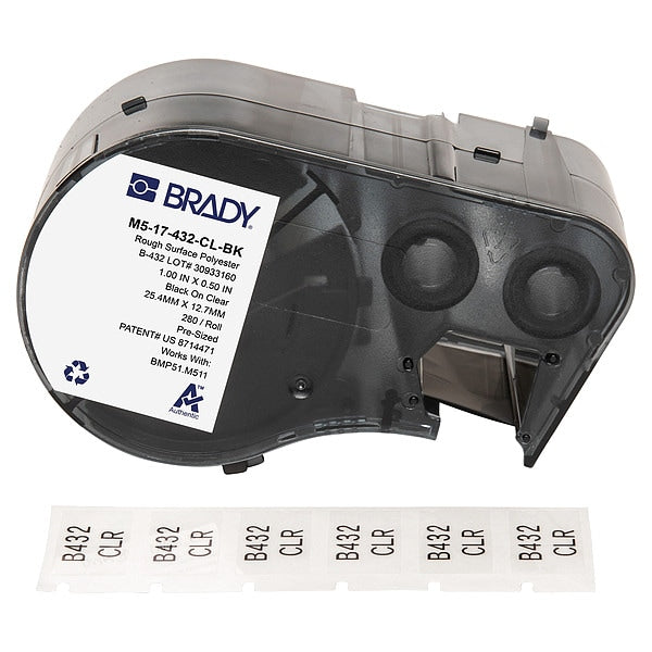 Precut Label Cartridge, Clear, Gloss