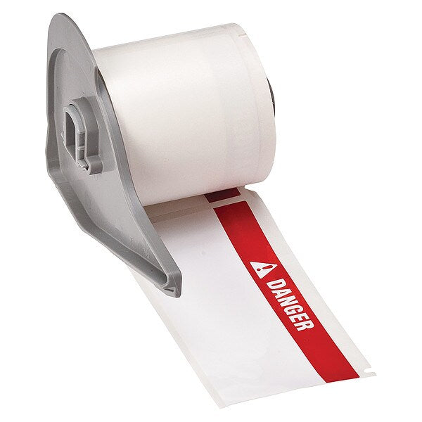 Label, 4 in W, Red; White