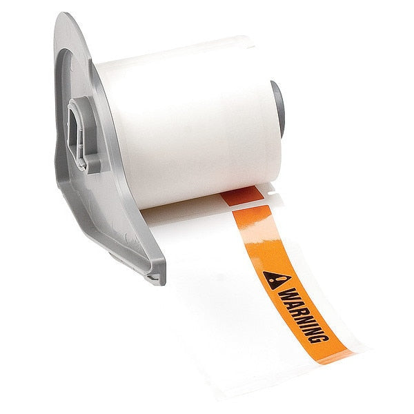 Label, 4 in W, Black; Orange; White