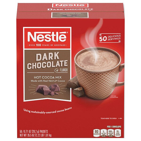 Hot Dark Chocolate Cocoa, 0.71oz., PK50