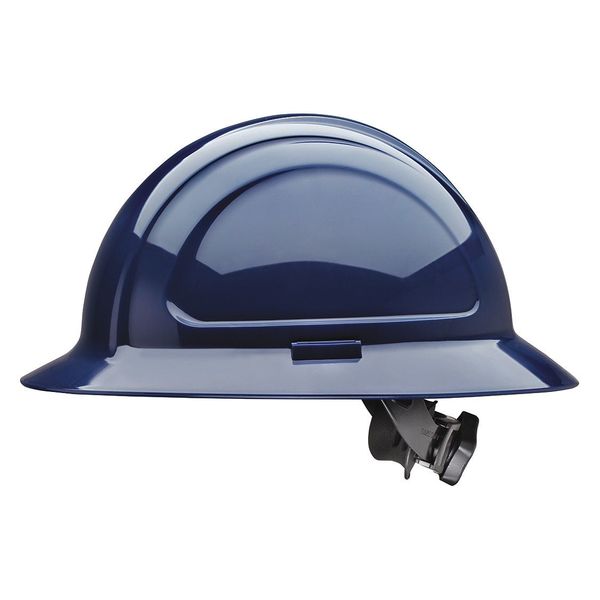 Full Brim Hard Hat, Type 1, Class E, Ratchet (4-Point), Navy Blue