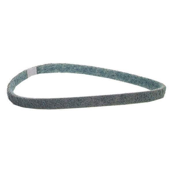 Sanding Belt, 1/2 in W, 18 in L, Non-Woven, Aluminum Oxide, 320 Grit, Very Fine, Rapid Prep, Blue