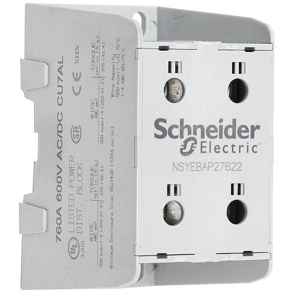 Power Distr Block, Al/Cu, 600V AC/DC