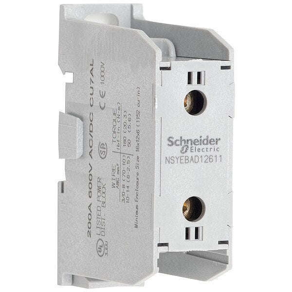 Power Distr Block, Al/Cu, 600V AC/DC