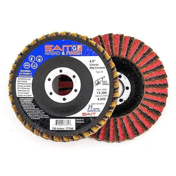 SAIT 77760 SAIT GF Grind & Finish Flap Discs, 4-1/2
